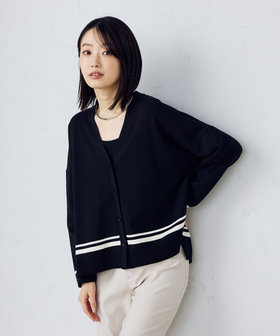 配色ライン ワイドカーディガン（12-57KK06-205）｜コムサイズム