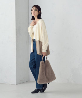 バイカラー ポンチョカーディガン（12-57KM04-205）｜コムサイズム