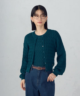 ミニケーブル クルーネックカーディガン（12-57KM06-205