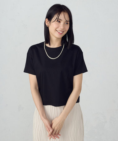 【i'm ism.】ボックスシルエット クロップド丈Ｔシャツ