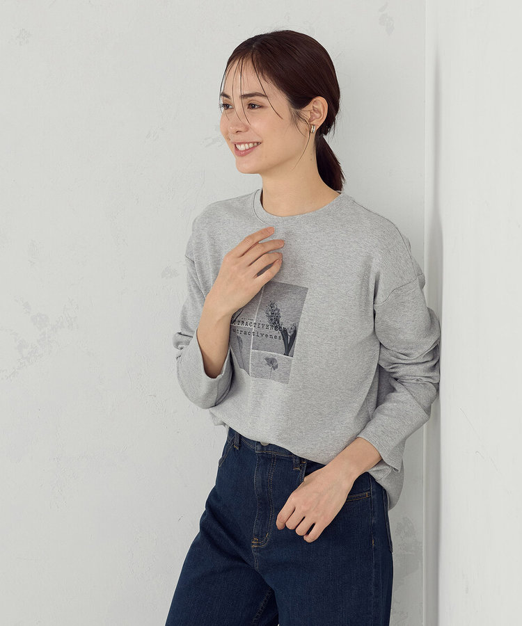 フラワープリント Tシャツ（長袖）（12-64CK09-205）｜コムサイズム