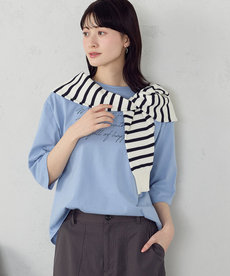 6部袖 ロゴTシャツ