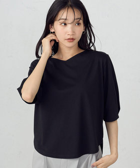 レギュラーオンスコットンVネック短丈Tシャツ レディース メール