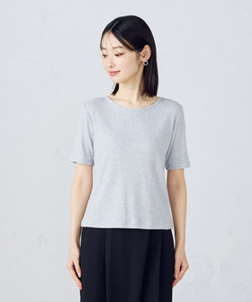 アンサンブル対応】クロップド丈 リブTシャツ（12-68CK05-205