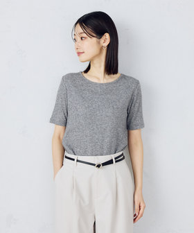 アンサンブル対応】クロップド丈 リブTシャツ（12-68CK05-205