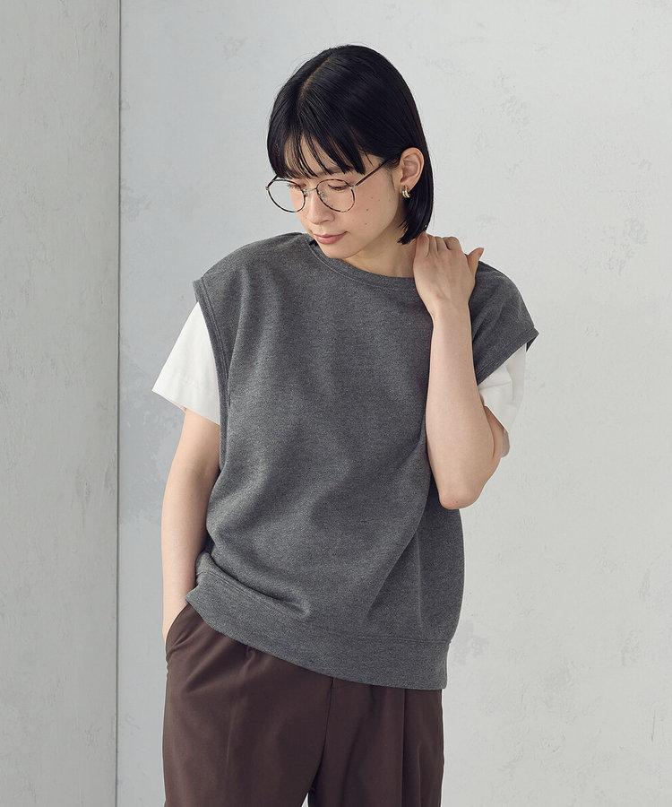 FUMIE TANAKA プリントスウェットベスト 25SS】FUMIE TANAKA フミエタナカ / embroidery VE / ベスト