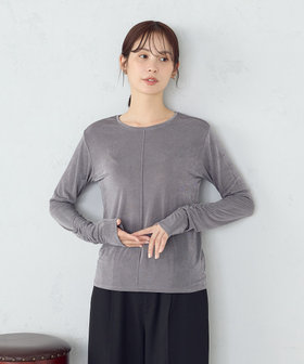 シャイニー クルーネックトップス