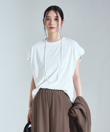 【接触冷感】袖タックTシャツ
