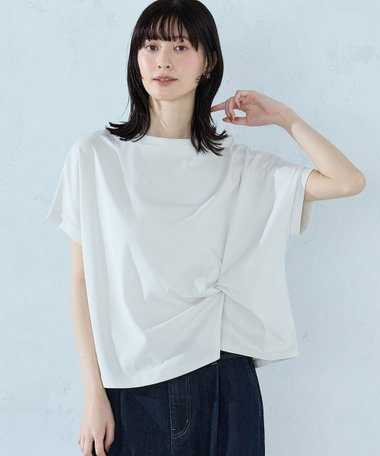 【接触冷感】ツイストタック Tシャツ　