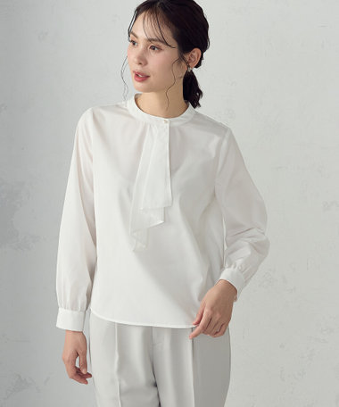 【宮城舞さん着用】ボウタイ風 ブラウス