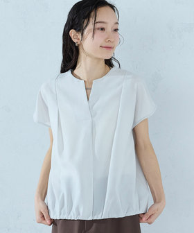 ノースリーブ タックブラウス