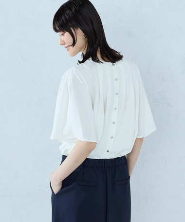 【前後2WAY】タック フレアースリーブ ブラウス
