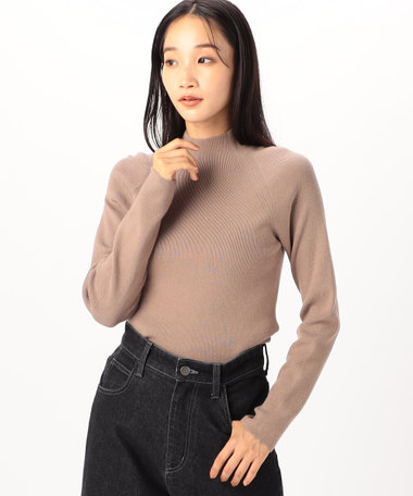 ベーシックリブ　ハイネックニット