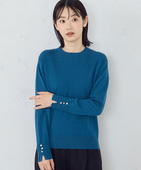 袖ボタン ベーシックニット