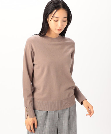 袖ボタン ベーシックニット