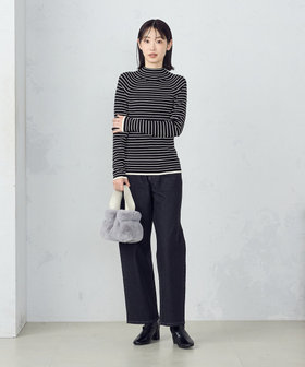 売り切れました！激安！コムサイズム 半袖ボーダーニット COMME CA ISM ニット セーター ランダムボーダー5分袖ニット