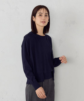 ウォッシャブル】UVカット ベーシック クルーネックカーディガン