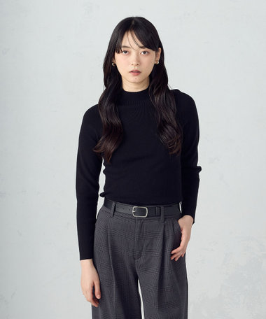 【ウォッシャブル】ベーシック ハイネックニット