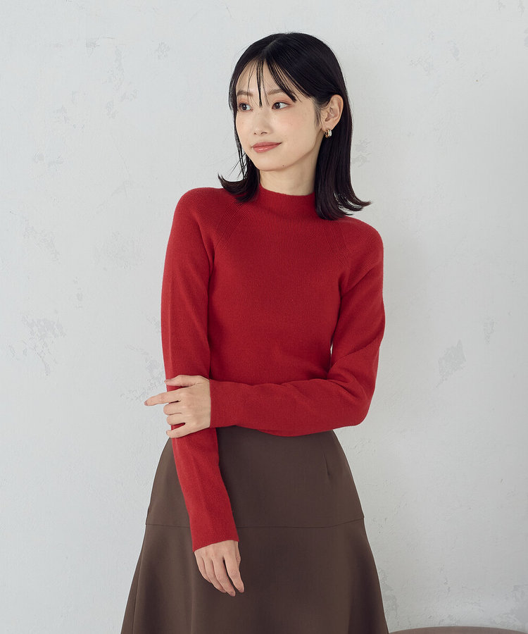 【ウォッシャブル】ベーシック ハイネックニット