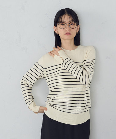 美品 キャット セットアップ 130 5点 紺色 ネイビー ／ CHOPIN 等 SAILOR COLLAR DETAIL KNIT TOP