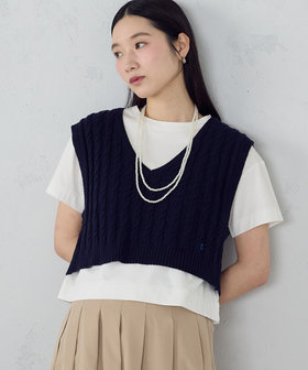 ケーブル　Ｖネックベスト