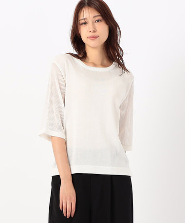 シアースリーブニット