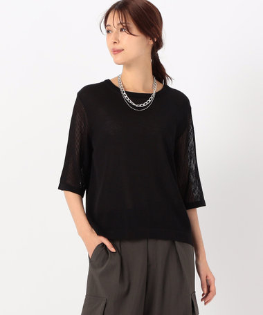 シアースリーブニット