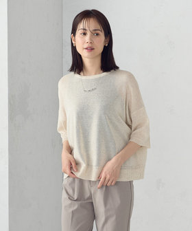 リネン混 5分袖ニット（12-76KK05-205）｜コムサイズム（COMME CA ISM