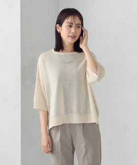ニット セーター リネン混フーディー レディース 1414019_21006672_k3.jpg