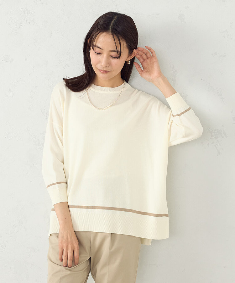 配色ラインワイドニット（12-76KK12-205）｜コムサイズム（COMME