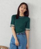 袖口シアーリブニット