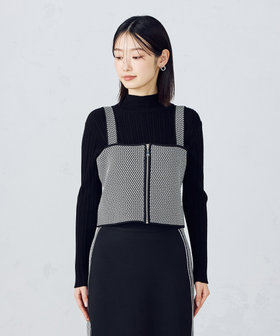 セットアップ対応】ダブルフェイスシリーズジップ ニットビスチェ（12