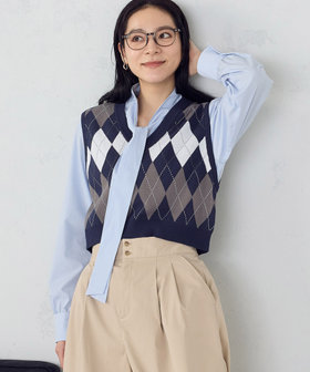 アーガイルＶネックベスト