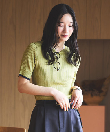 レイヤードデザイン リブニット