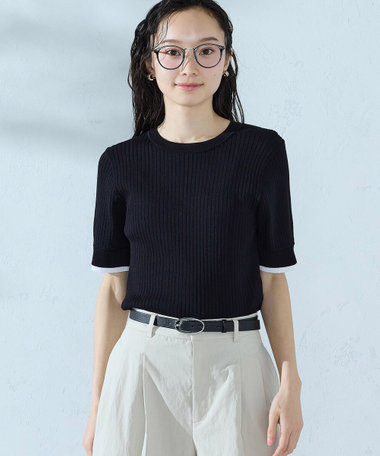 レイヤードデザイン リブニット