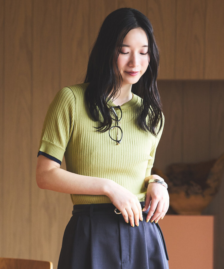 レイヤードデザイン リブニット