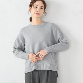 クルーネック カラーニット