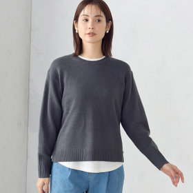 クルーネック カラーニット
