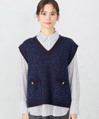 リボンヤーン ツイード調 ニットベスト（12-77KG03-204