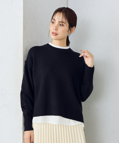 【 ウォッシャブル 】日本の色クルーネックニット