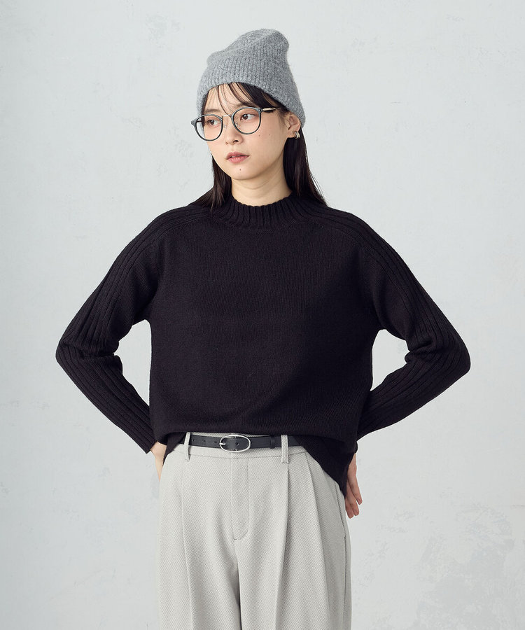 【hana.】uma ESTNAITION ハイネック ニット ESTNATION 畦ハイネックニット アイボリー