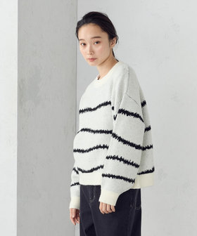 【ウォッシャブル】アート柄ニット