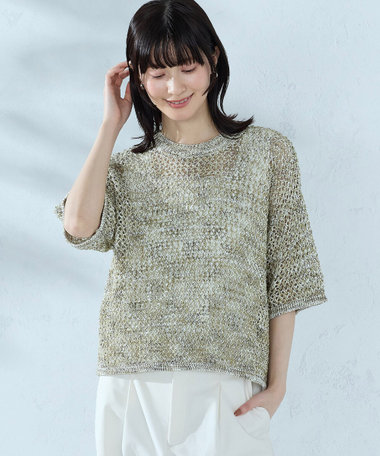 ミックスカラーメッシュニット Ｔシャツ