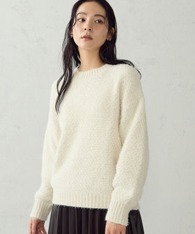 ラメモール シャギー クルーネックニット