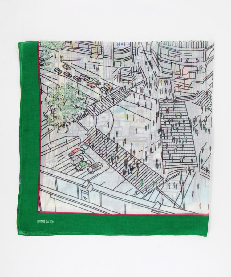 スクランブル風景プリント スカーフ（12-82RO03-206）｜コムサイズム