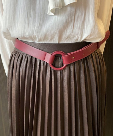 フェイクレザー　くるみバックルベルト