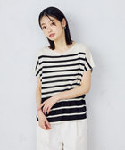【ウォッシャブル】 前後2WAY フレンチスリーブニットTシャツ