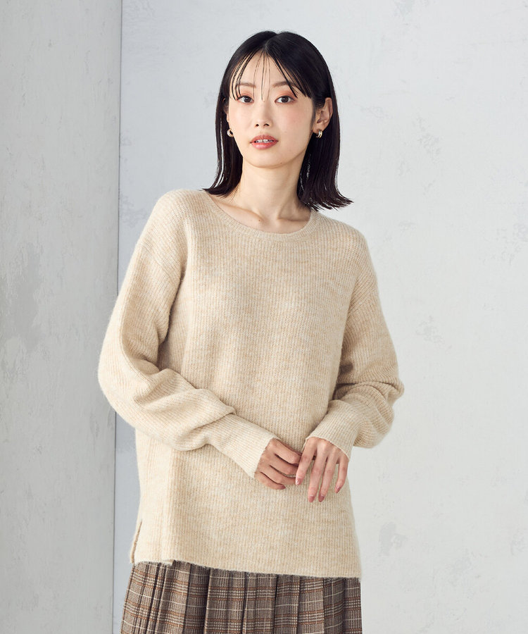 YLEVE アルパカ ブレンド ニット カシミヤ混 F ブルー UNITED ARROWS LTD. OUTLET｜アルパカブレンド 起毛クルーネックニット