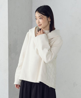 スエード調ジャージー×キルティングブルゾン（12-90MM01-205