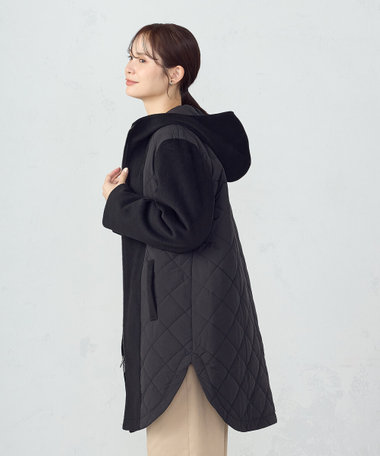 COMME CA ISM  コート ジャケット　ミドル丈　グレー　XL 新品 セール】 2WAY ウール混 ロングコート （ダッフルコート